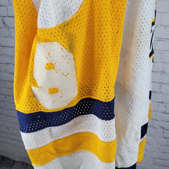 Oshawa Saints Dwyer #9 White Yellow Navy Long Sleeve Hockey Jersey XXL - Picture 4 of 13